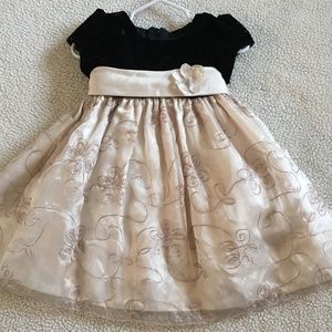 Black and cream formal kids dress